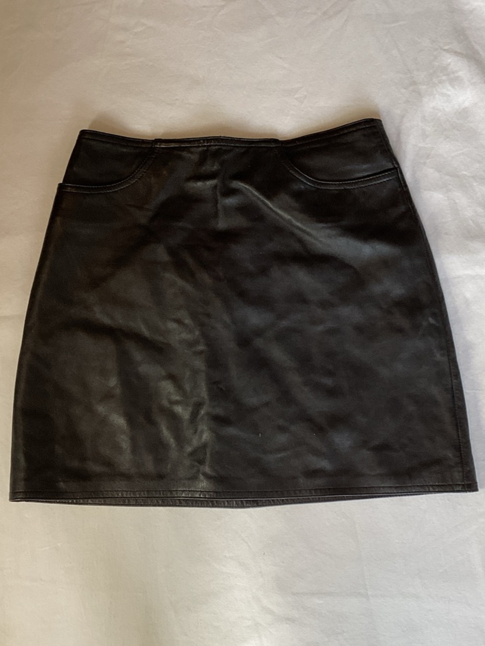 The Limited Black Genuine Leather Mini Skirt Size 4